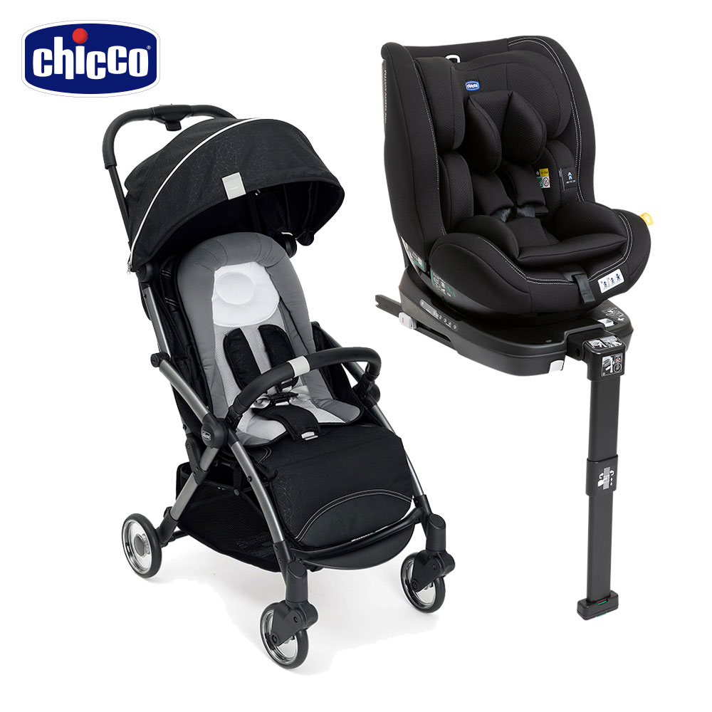 chicco-Seat3Fit Isofix安全汽座+Goody Pro魔術瞬收手推車