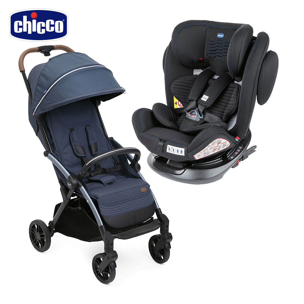 chicco-Unico Plus 0123 Isofix安全汽座Air版+Goody XPlus魔術瞬收手推車(轉)