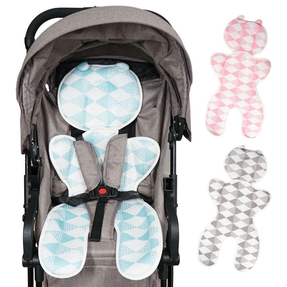 【Mesenfants】嬰兒車涼墊 日本YODO XIUI正品授權3D透氣網眼加厚雙層兔耳安全座椅透氣墊