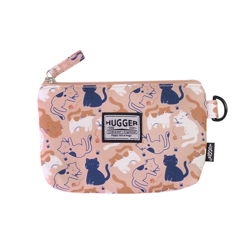 英國【Hugger】萬用小物袋S 可愛小貓(化妝旅行盥洗收納零錢證件文具筆袋)