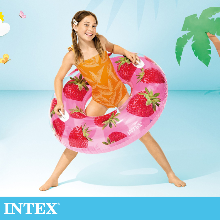 INTEX 夏日水果游泳圈-直徑107cm 適用9歲+ 3款可選 (56261NP)