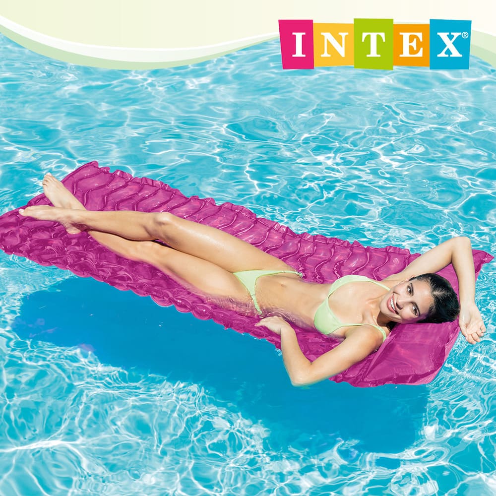 【INTEX】充氣波浪墊/浮排/沙灘睡墊附頭枕設計(229*86cm) 適用12歲+(58807)-3色可選