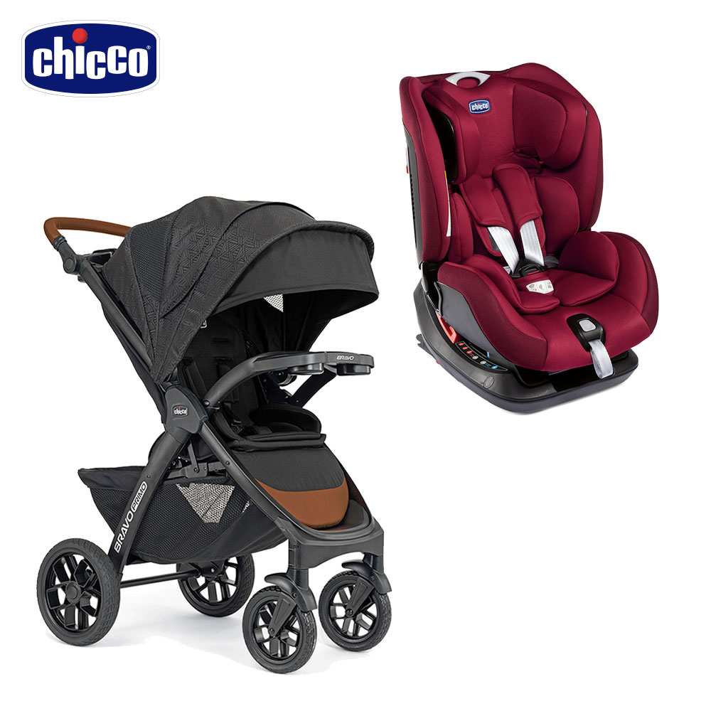 chicco-Seat up 012 Isofix安全汽座勁黑版+Bravo極致完美手推車領航版