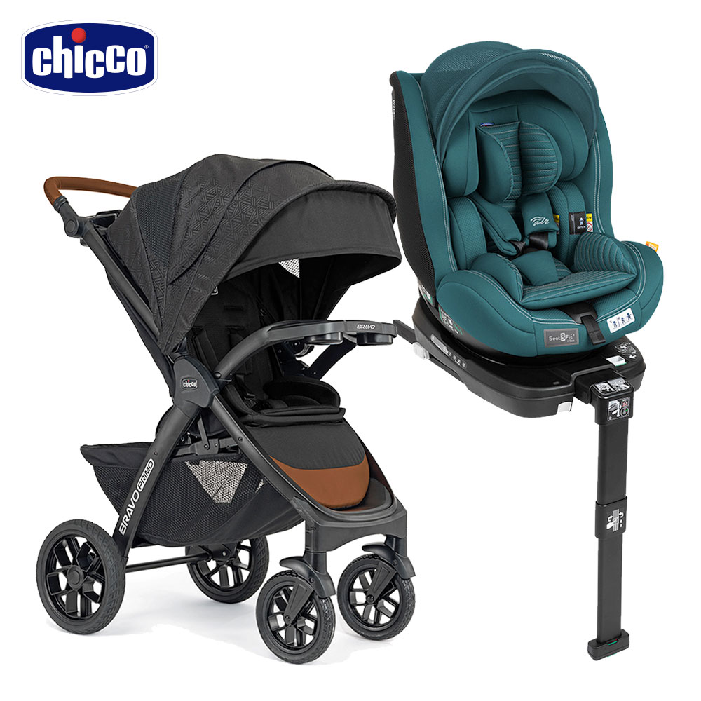 chicco-Seat3Fit Isofix安全汽座Air版+Bravo極致完美手推車領航版