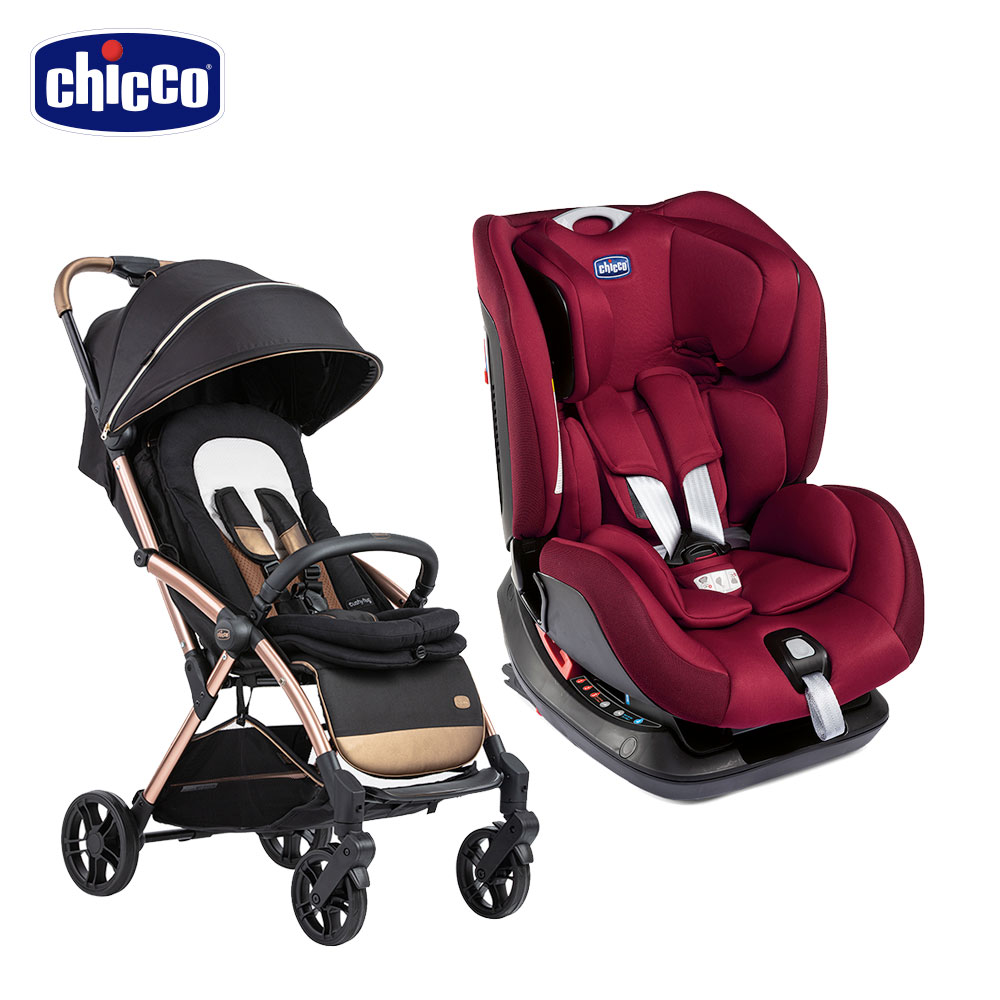 chicco-Seat up 012 Isofix安全汽座勁黑版+GOODY PRIMO魔術瞬收手推車