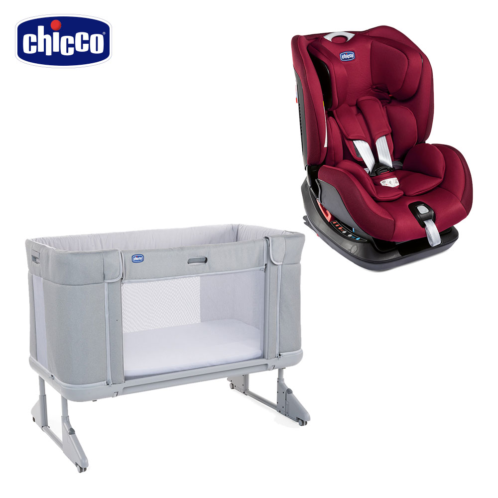chicco-Seat up 012 Isofix安全汽座勁黑版+Next2Me Forever多功能成長安撫嬰兒床邊床
