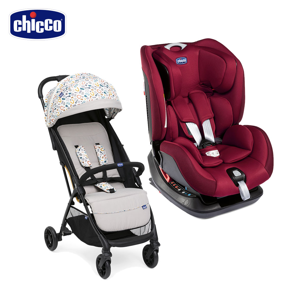 chicco-Seat up 012 Isofix安全汽座勁黑版+Glee輕便摺疊嬰兒推車