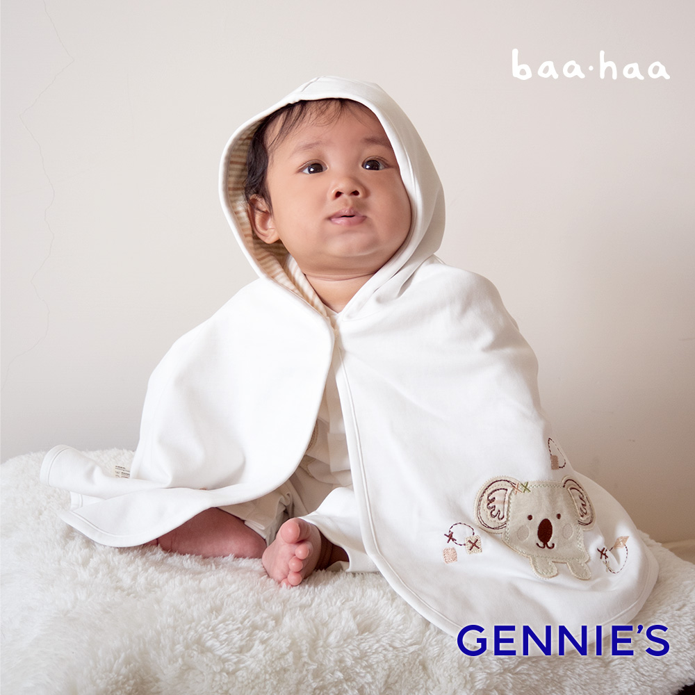Gennies奇妮 baa.haa系列-原棉無尾熊寶寶斗篷外套(GP002AW0)