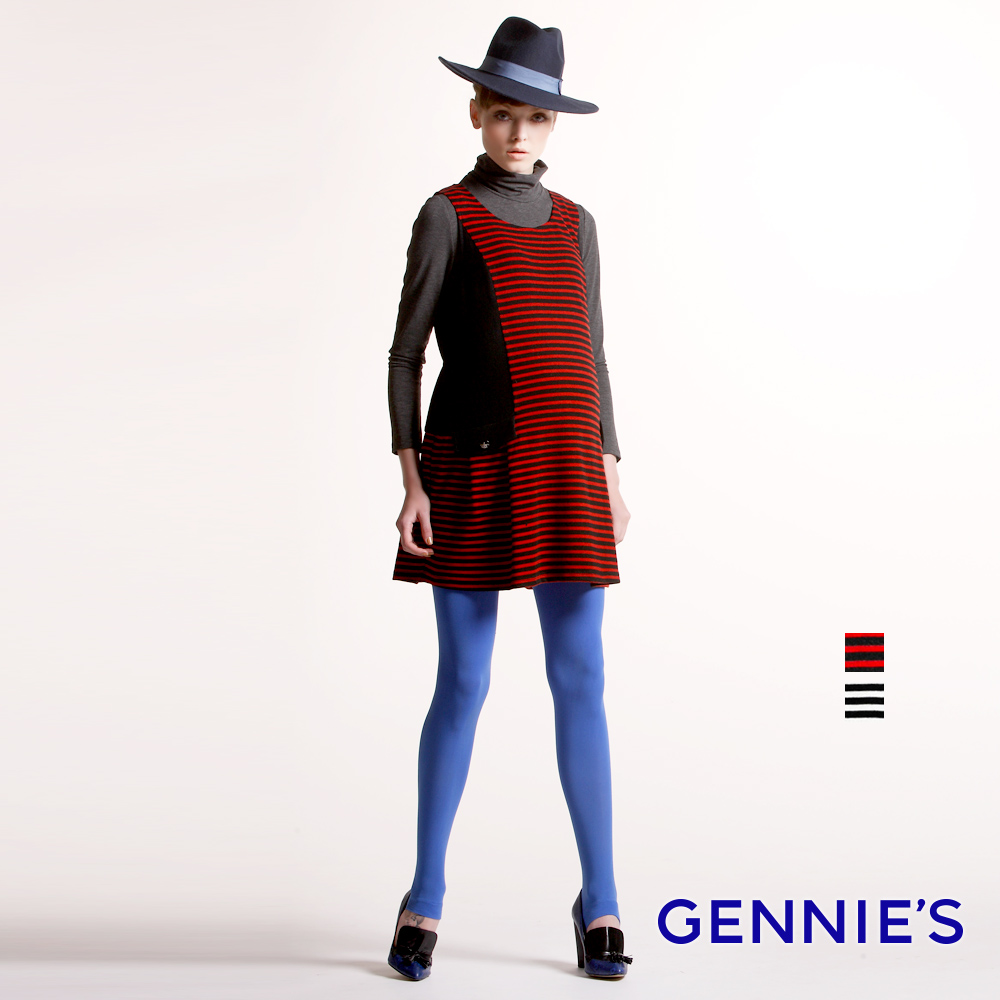 Gennies奇妮 010系列-條紋拼接造型背心洋裝(T2418)