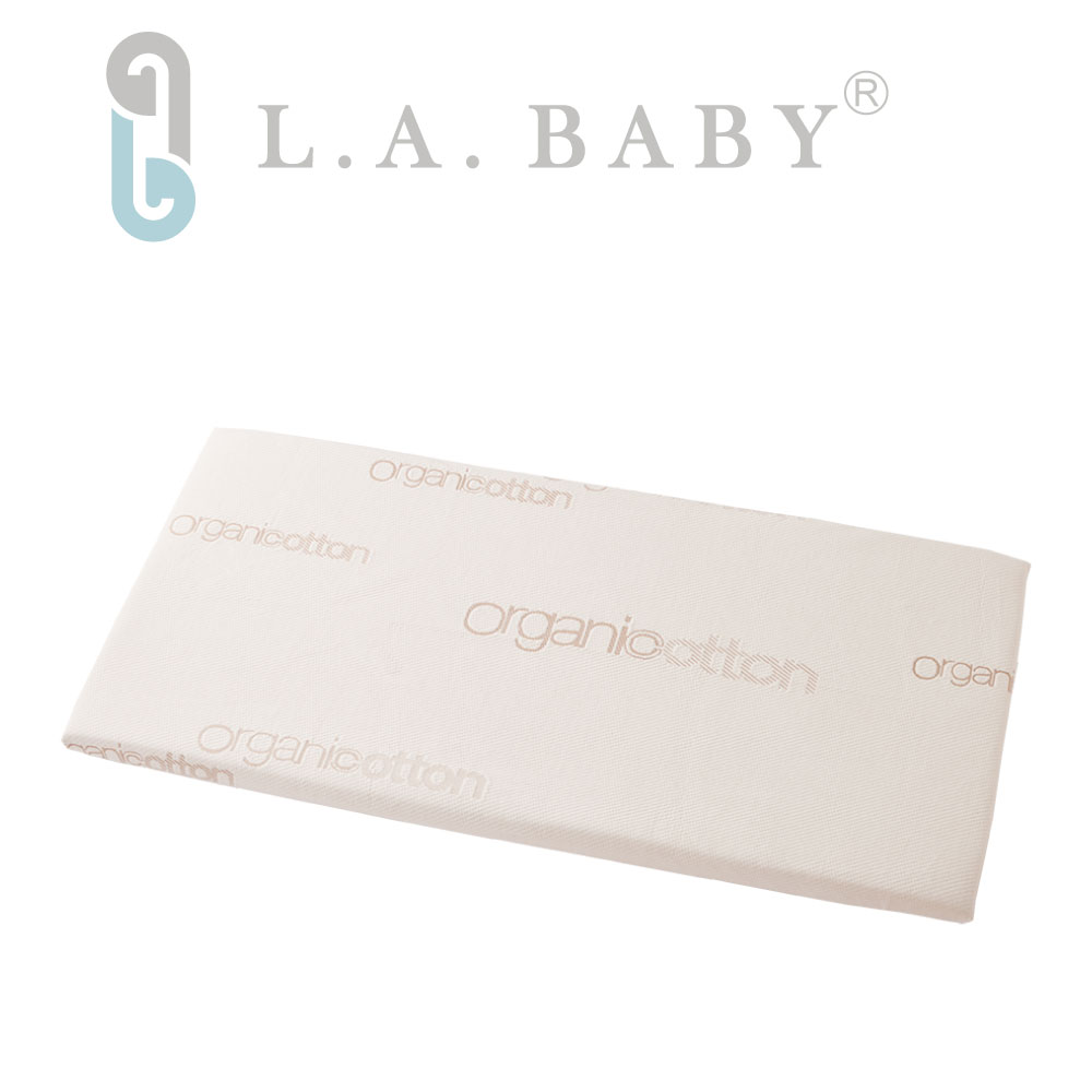 L.A. Baby 天然有機棉防水保潔墊床包 S號(90*52公分米白色)