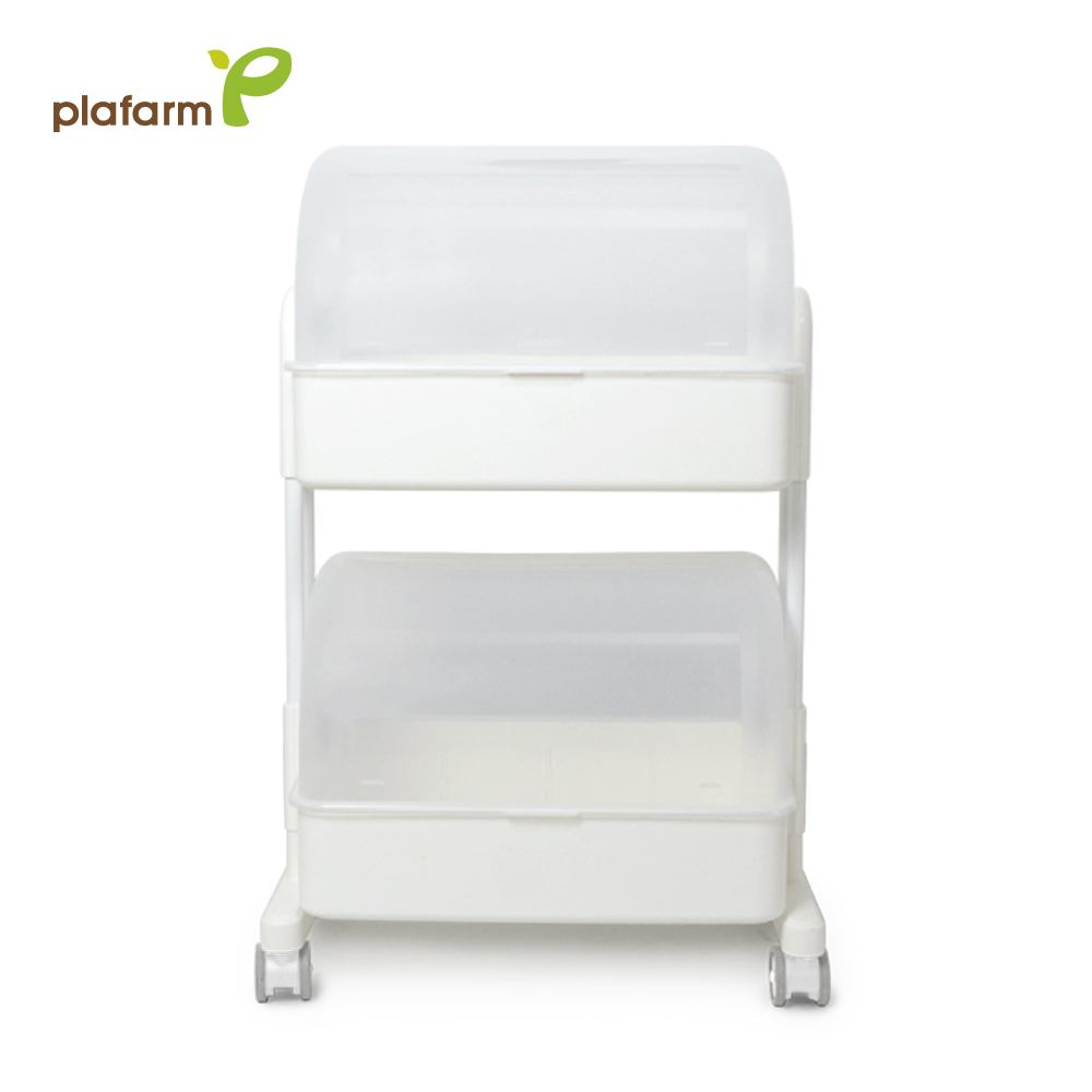 【Plafarm】 移動式防塵收納拉拉車 - 3 層掀蓋型
