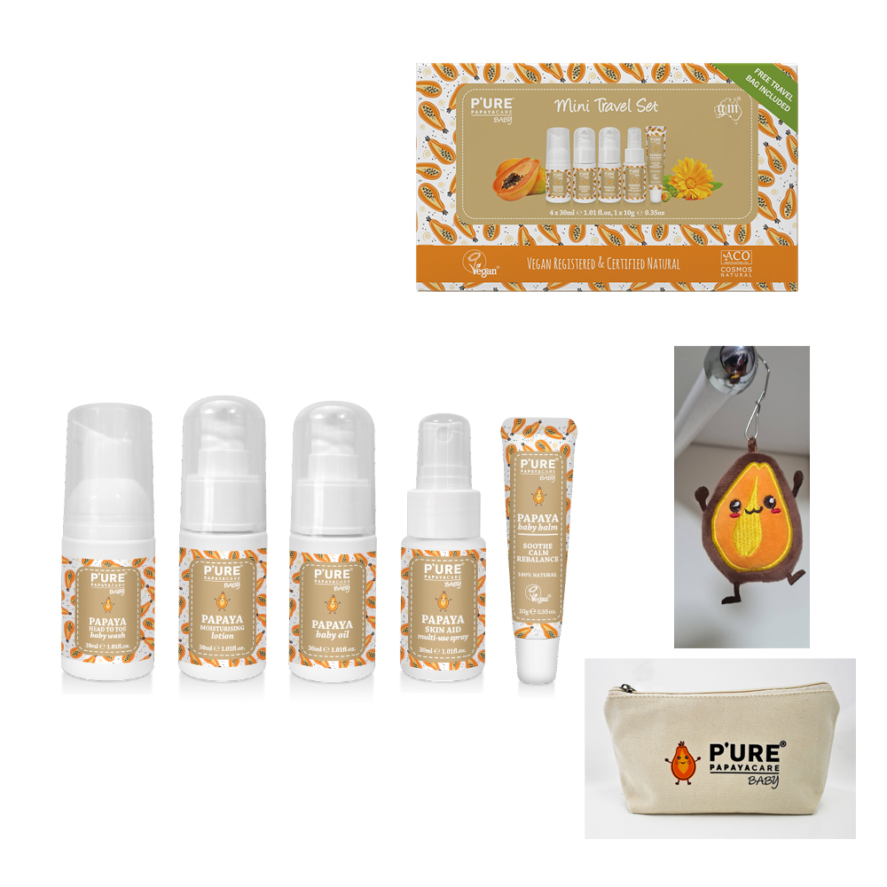 澳洲 Pure Papayacare 木瓜嬰兒迷你旅行套組 (1入組 5件/組)