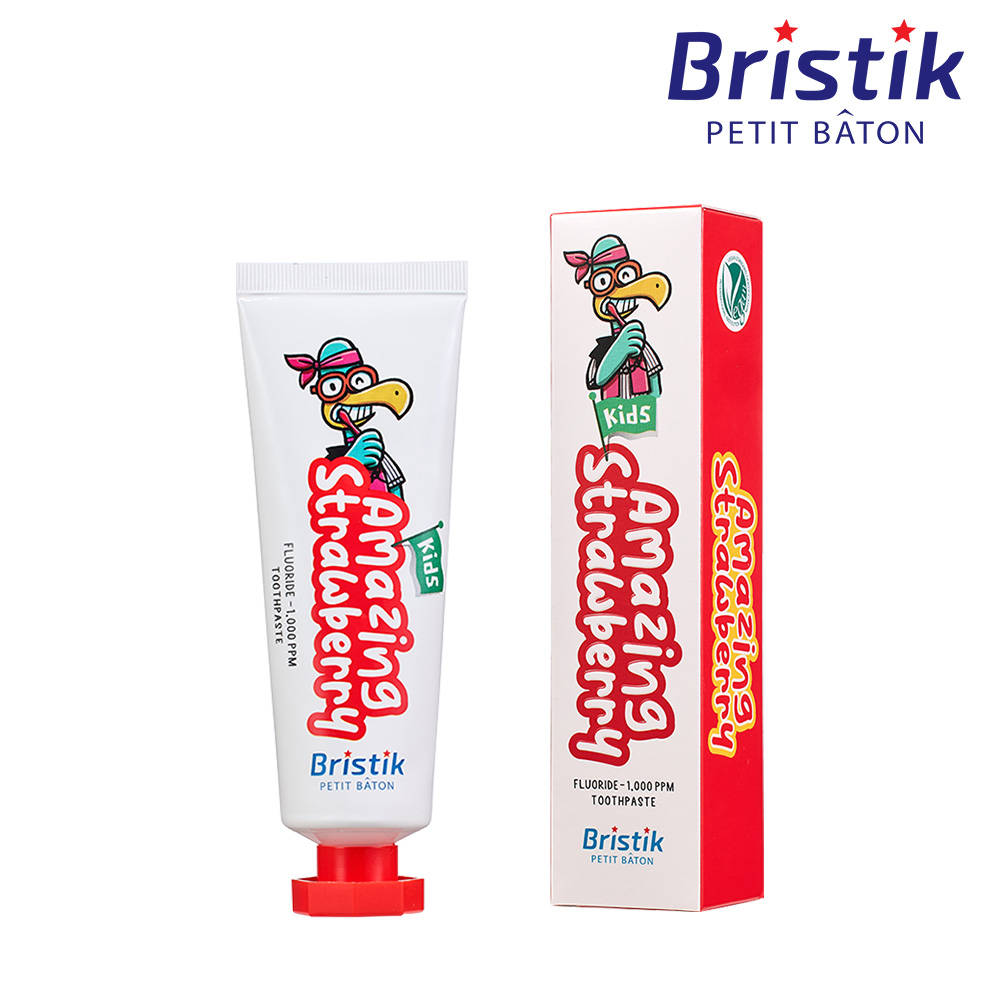 韓國【Bristik】動物小夥伴 兒童含氟牙膏(草莓)50g