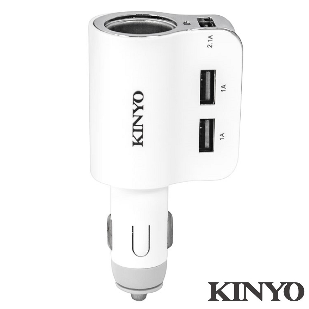 【KINYO】車用2合1 USB充電器+點菸器 CRU40