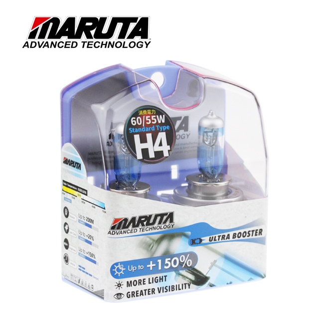 【CP值最高！】MARUTA ULTRA BOOSTER +150% 超速光 鹵素大燈 燈泡 H4