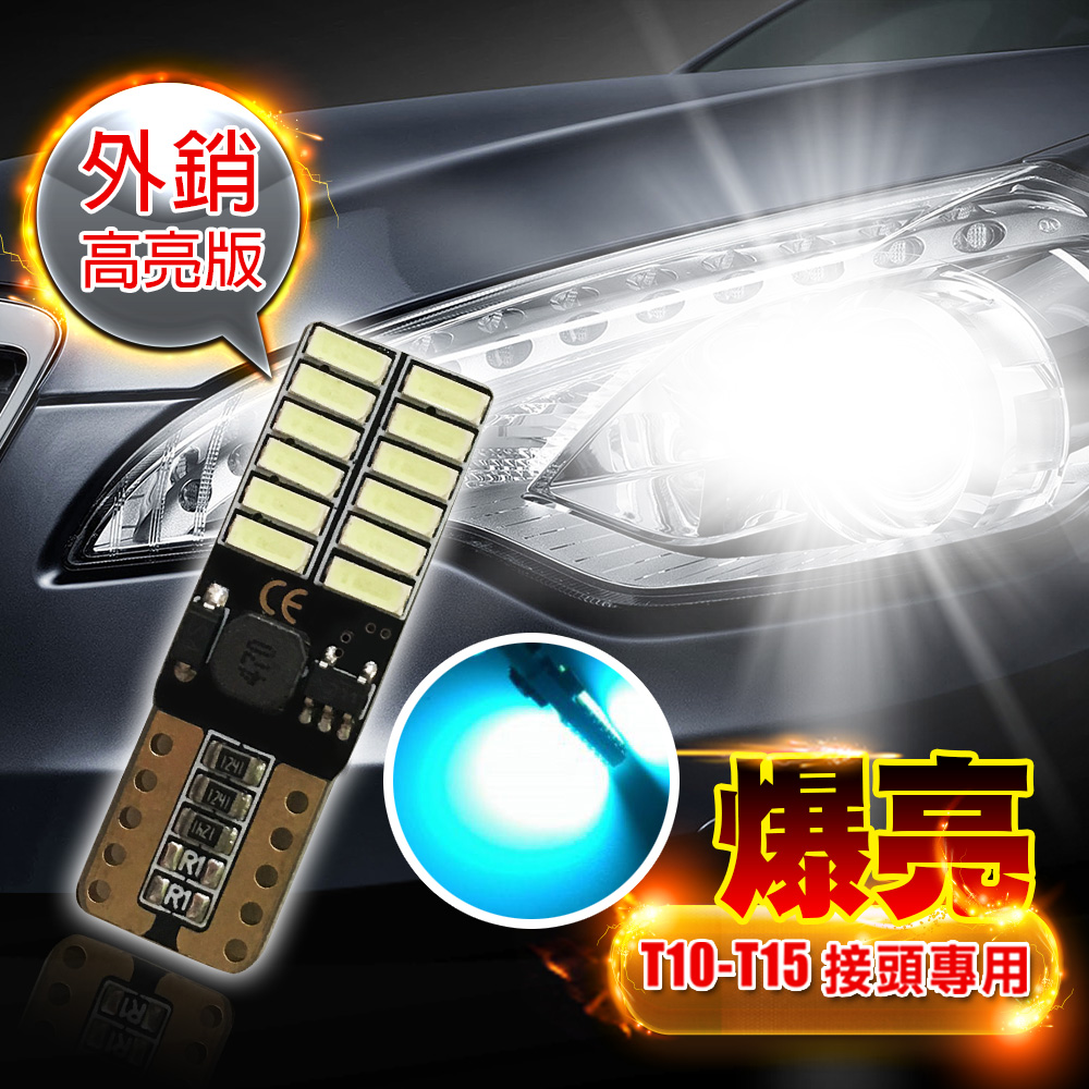 車的LED系列 4014高亮版 24SMD 冰藍光 T10 款 (兩入組)