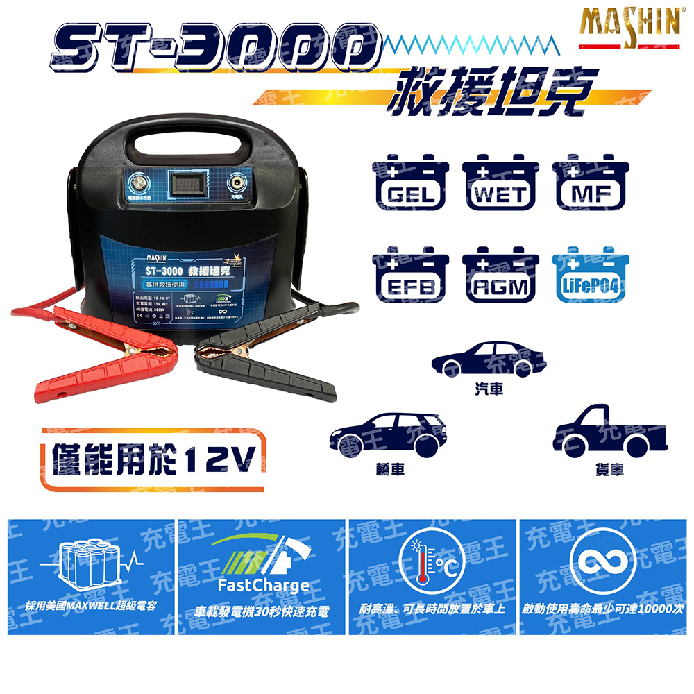 ST-3000 救援坦克｜汽車急救電源｜救車電源
