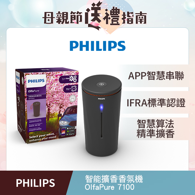 飛利浦PHILIPS ✦ 智慧車用香氛【 OlfaPure 7100 】智慧擴香香氛機(原廠公司貨)