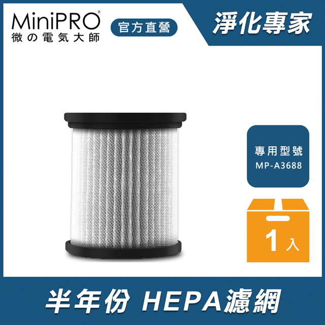 【MiniPRO】HEPA高效淨化濾網一入裝(MP-A3688專用)