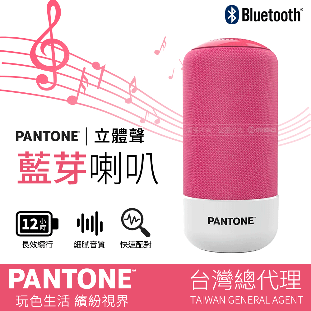 PANTONE™ 立體聲藍牙喇叭 PT-BS001 -時尚粉