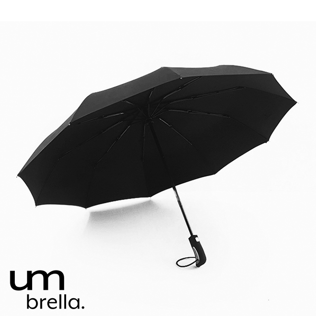 【黑膠款-經典黑 】10骨 超大傘面自動傘 一鍵自動開收傘 晴雨兩用摺疊傘 雨傘 折傘