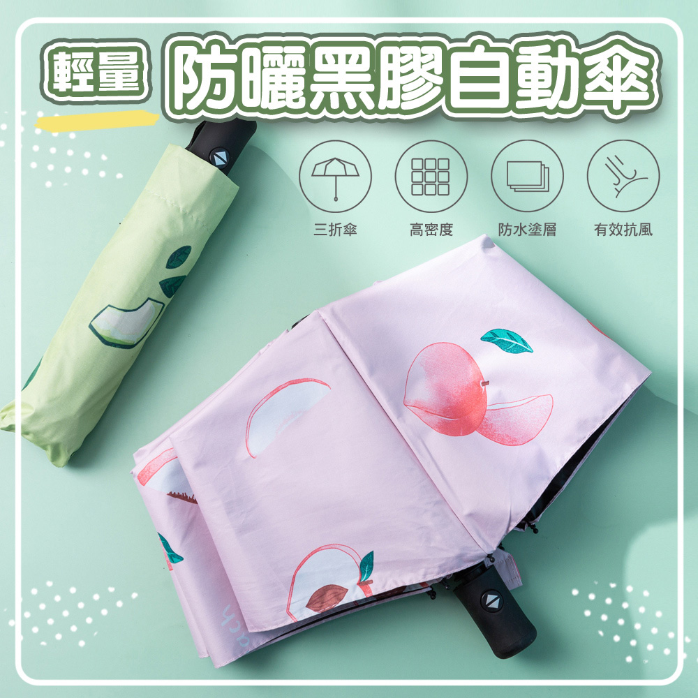 【WE CHAMP】輕量防曬黑膠自動傘