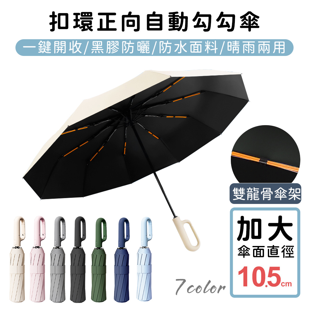 【好拾選物】扣環正向自動勾勾傘/折疊傘/遮陽傘-4色
