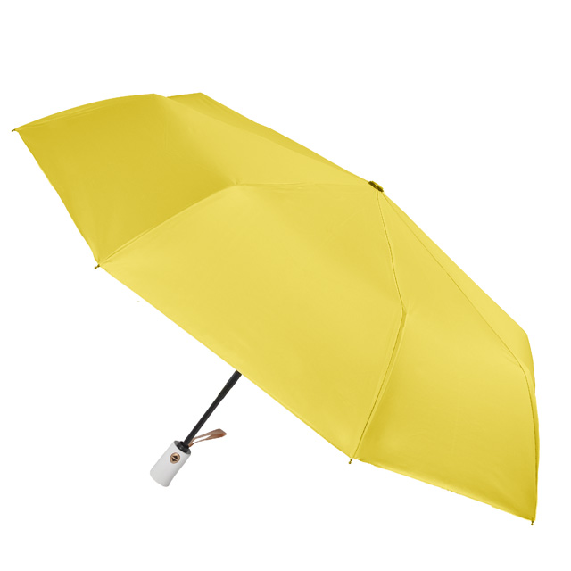 【2mm】100%遮光 純淨風黑膠降溫自動開收傘 (黃色)