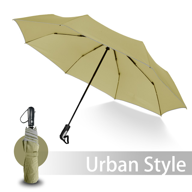 2mm 都會行旅 超大傘面抗風自動開收傘(卡其)