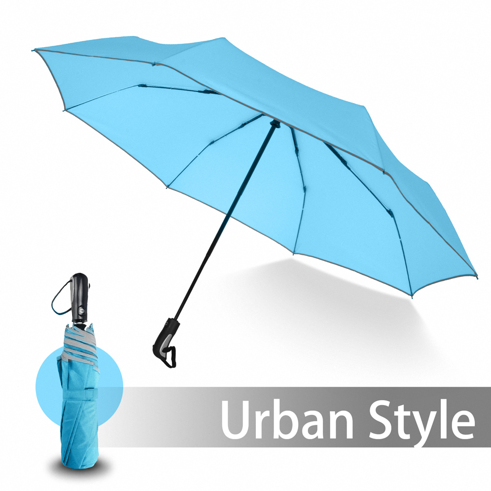 2mm 都會行旅 超大傘面抗風自動開收傘 (灰藍)
