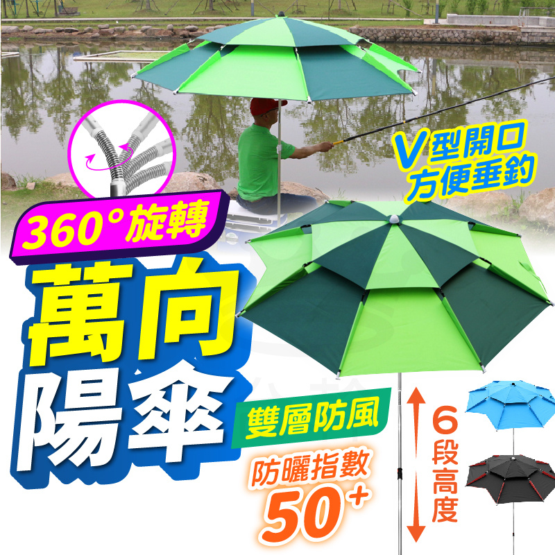 釣魚遮陽傘(防風釣魚傘/戶外遮陽傘/抗UV 露營傘/休閒傘/沙灘傘/折疊傘)