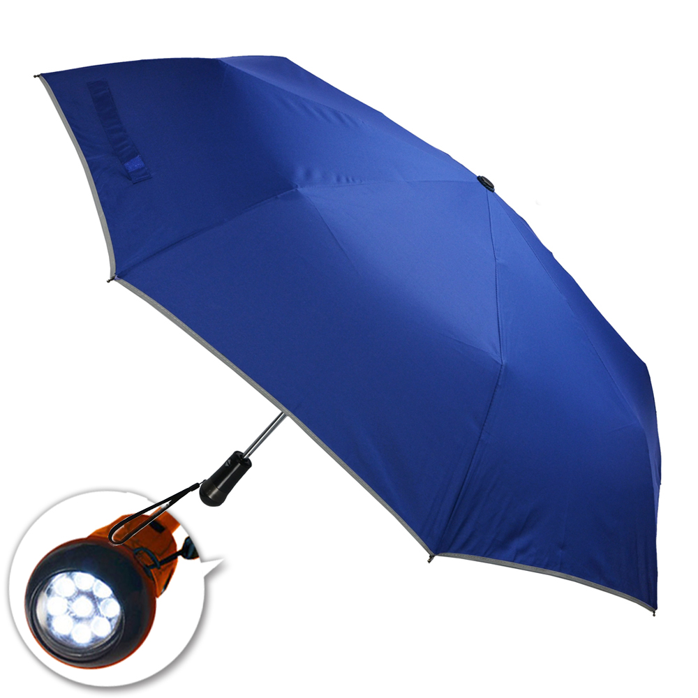 2mm LED極光安心自動開收傘(寶藍色)