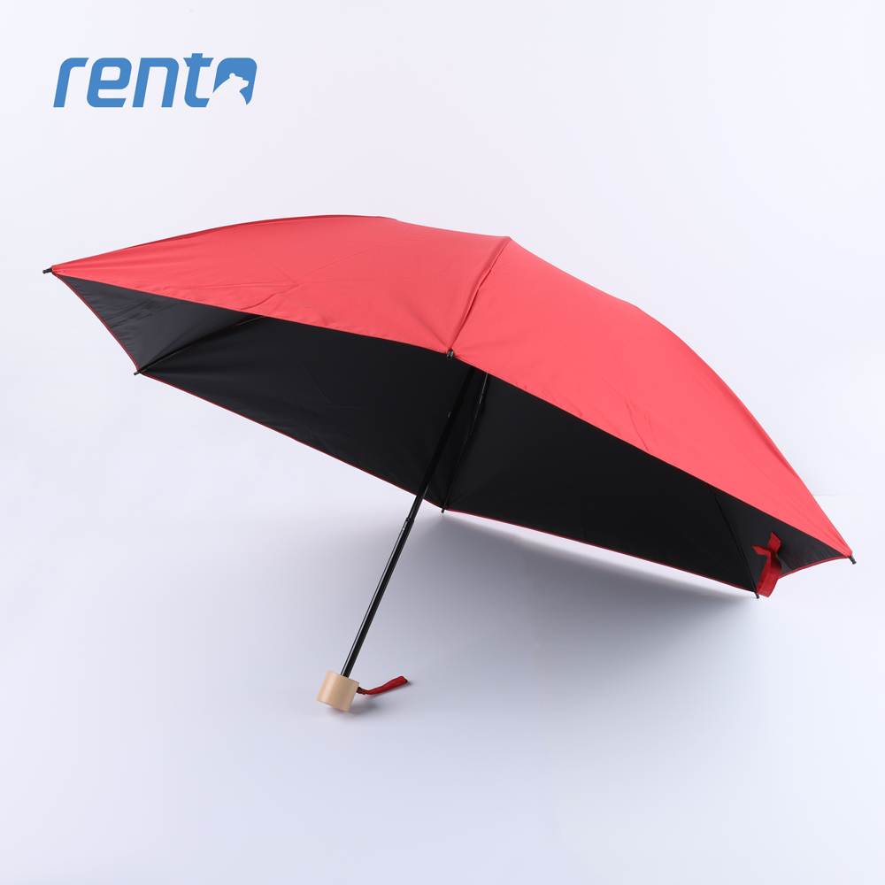 【rento】日式超輕黑膠蝴蝶晴雨傘_赤紅