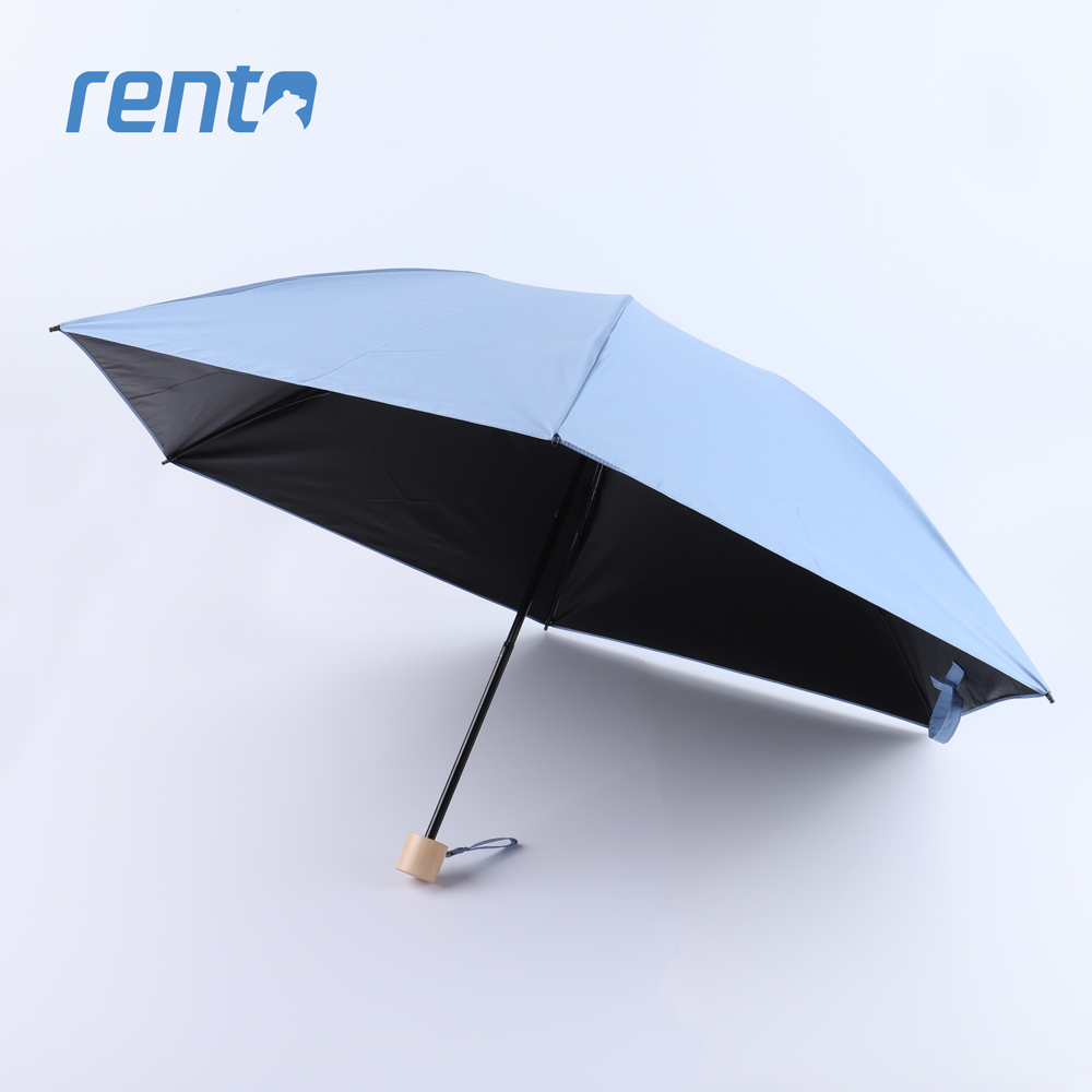 【rento】日式超輕黑膠蝴蝶晴雨傘_青