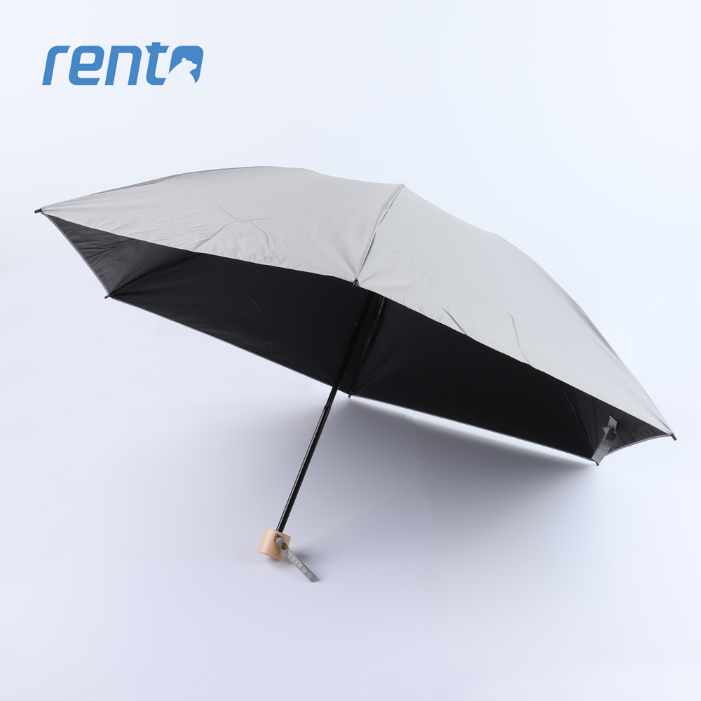 【rento】日式超輕黑膠蝴蝶晴雨傘_薄墨灰