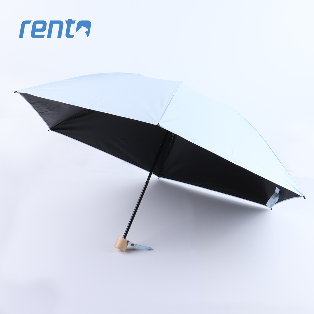 【rento】日式超輕黑膠蝴蝶晴雨傘_水色