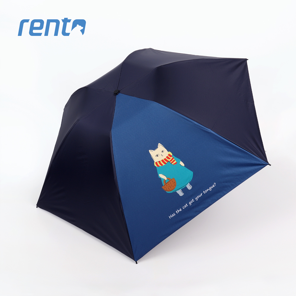 【rento】日式超輕黑膠蝴蝶傘-貓咪日常 (逛街篇)