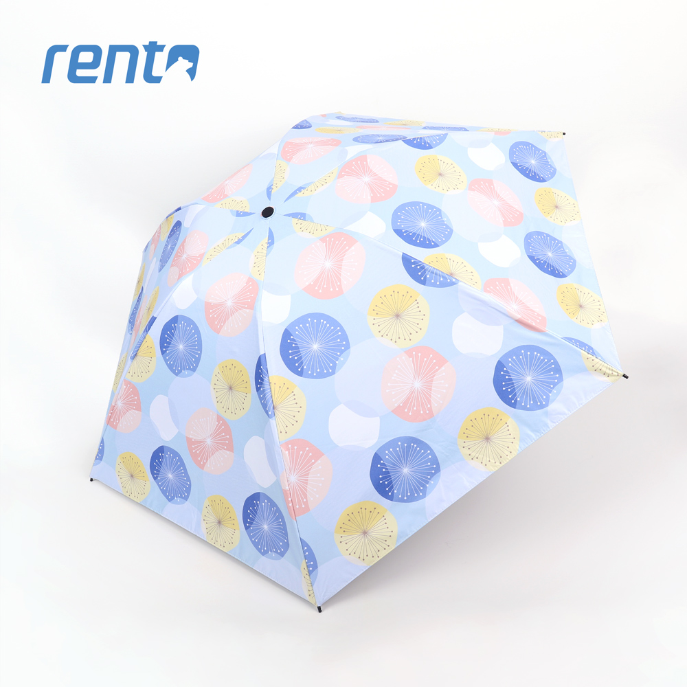 【rento】日式超輕黑膠蝴蝶傘-夏日煙花 (藍)