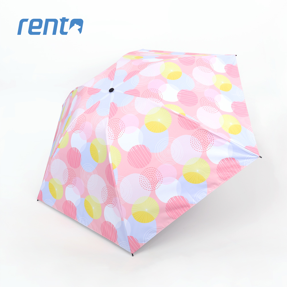 【rento】日式超輕黑膠蝴蝶傘-夏日煙花 (粉)