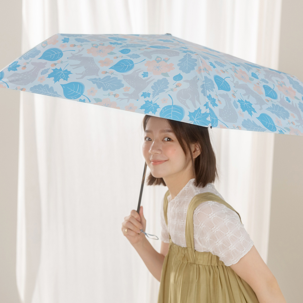 【rento】碳纖輕量黑膠晴雨傘-奈良小鹿