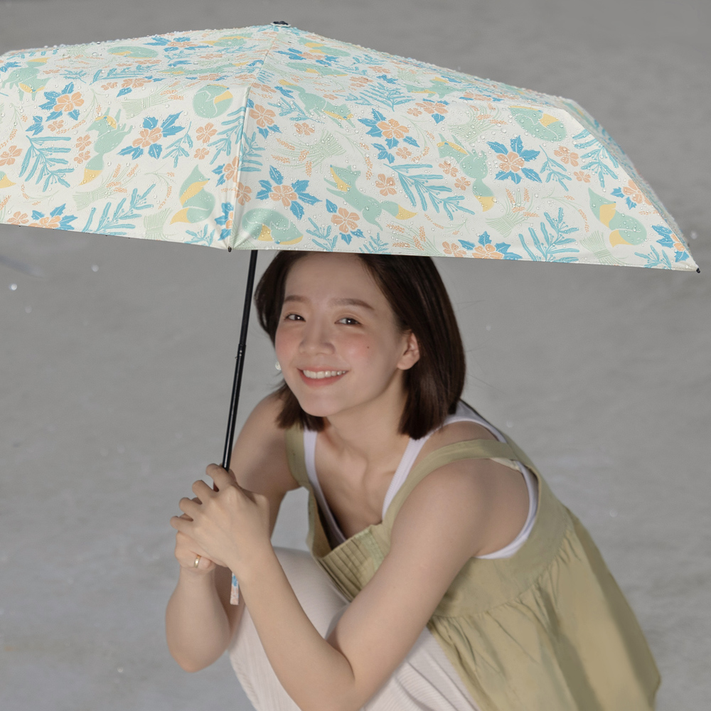 【rento】碳纖輕量黑膠晴雨傘-稻荷狐狸