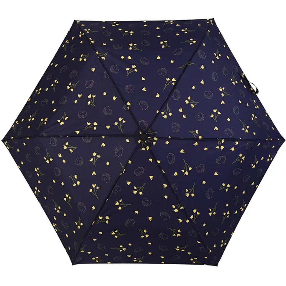 【nifty colors】刺蝟花園碳纖維折疊傘/藍 三段式折疊傘(超輕量折疊傘、抗UV遮陽傘、晴雨兩用傘)