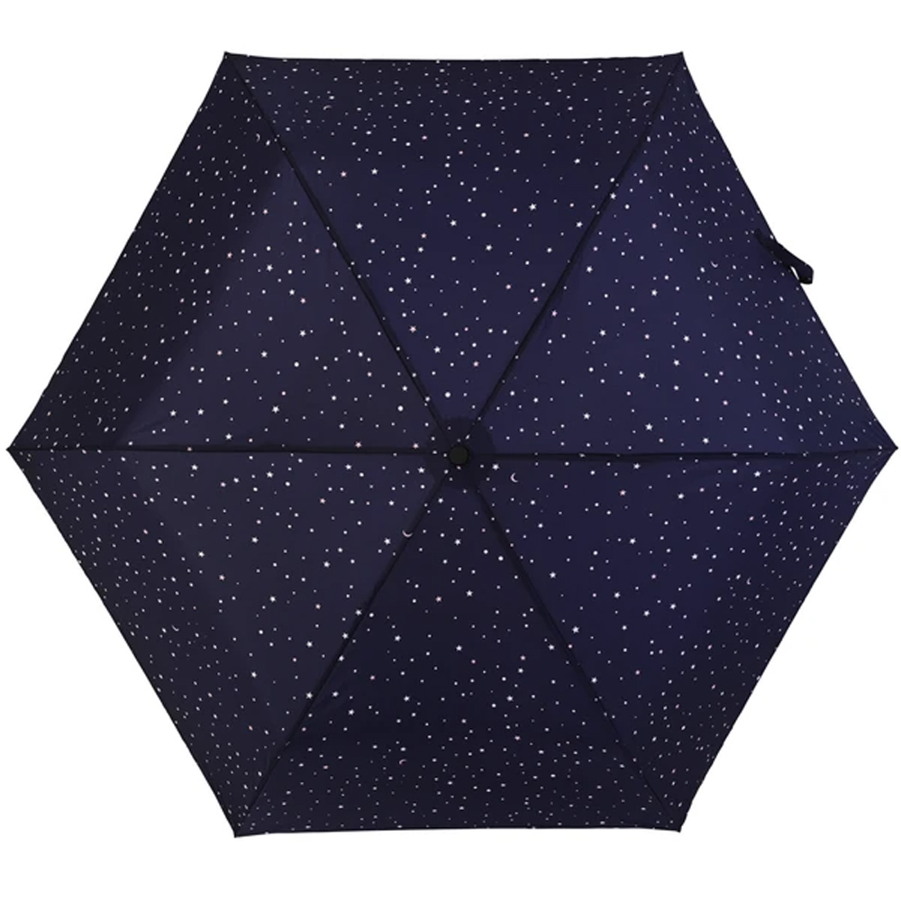 【nifty colors】星空夜幻碳纖維折疊傘/藍 三段式折疊傘(超輕量折疊傘、抗UV遮陽傘、晴雨兩用傘)