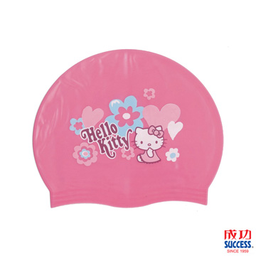 Success 成功牌 官方授權 HELLO KITTY-超彈性兒童矽膠泳帽