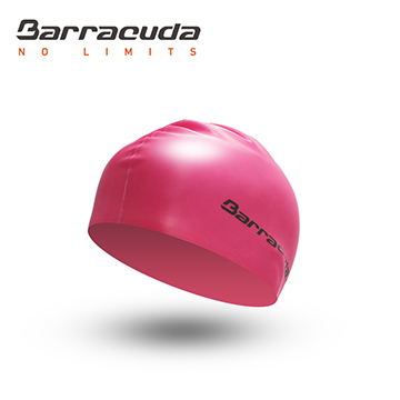 Barracuda矽膠泳帽(平板)雙面印-粉紅(1915C)印黑(7C)Barracuda