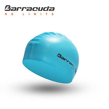 Barracuda矽膠泳帽(平板)雙面印-淺藍(BM)印黑(7C)Barracuda
