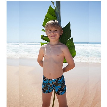 澳洲鴨嘴獸兒童泳衣 平口泳褲 小男2-14歲 迷彩