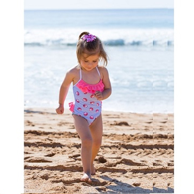 澳洲鴨嘴獸兒童泳衣 一件式泳衣 小女1-8歲 海貝殼系列