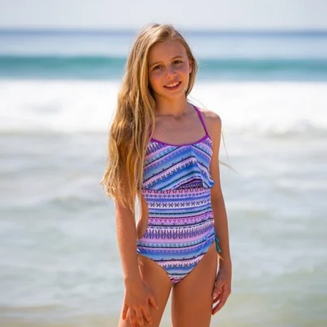 澳洲鴨嘴獸兒童泳衣 一件式泳衣 大女8-14歲 圖騰系列