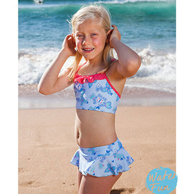 澳洲鴨嘴獸兒童泳衣 二件式泳衣 小女2-8歲 蝴蝶心系列